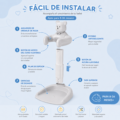 Aquabimbi BathBuddy™ | Soporte de baño ajustable para bebés