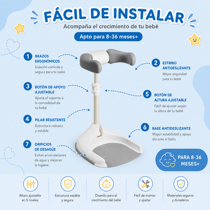 Aquabimbi AquaLite™ | Soporte de baño plegable para bebés